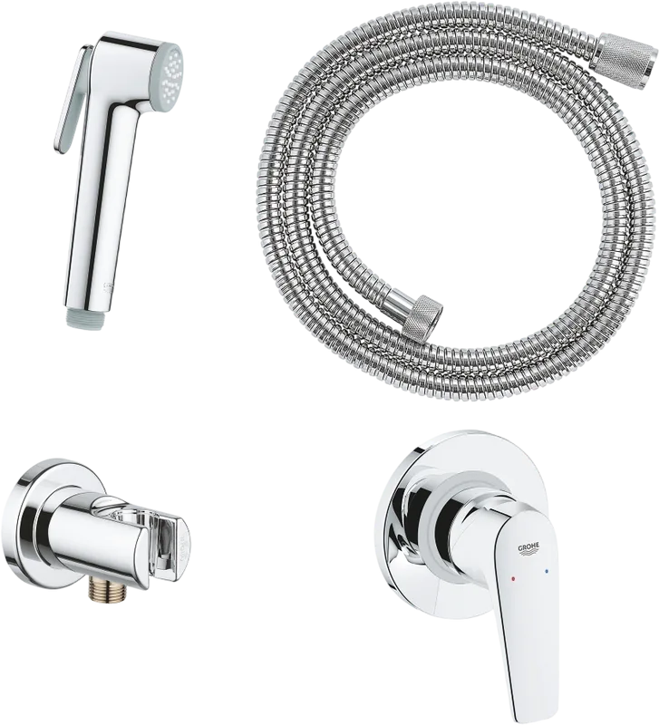 Гигиенический душ Grohe BauFlow 29328000 со смесителем, С ВНУТРЕННЕЙ ЧАСТЬЮ, хром Sancos — официальный сайт
