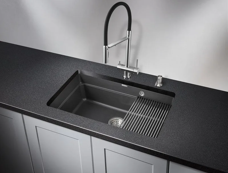 Мойка кухонная Granula Kitchen Space 7303U, черный Sancos — официальный сайт