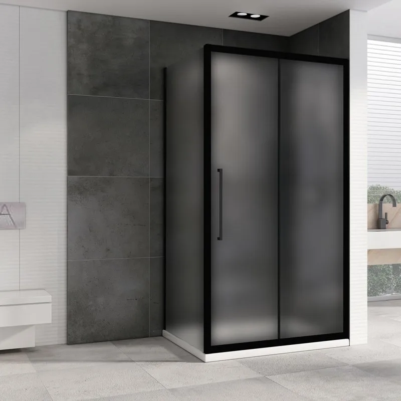 Душевой уголок Abber Schwarzer Diamant AG30130BMH-S70BM 130x70, профиль черный,  стекло матовое Sancos — официальный сайт