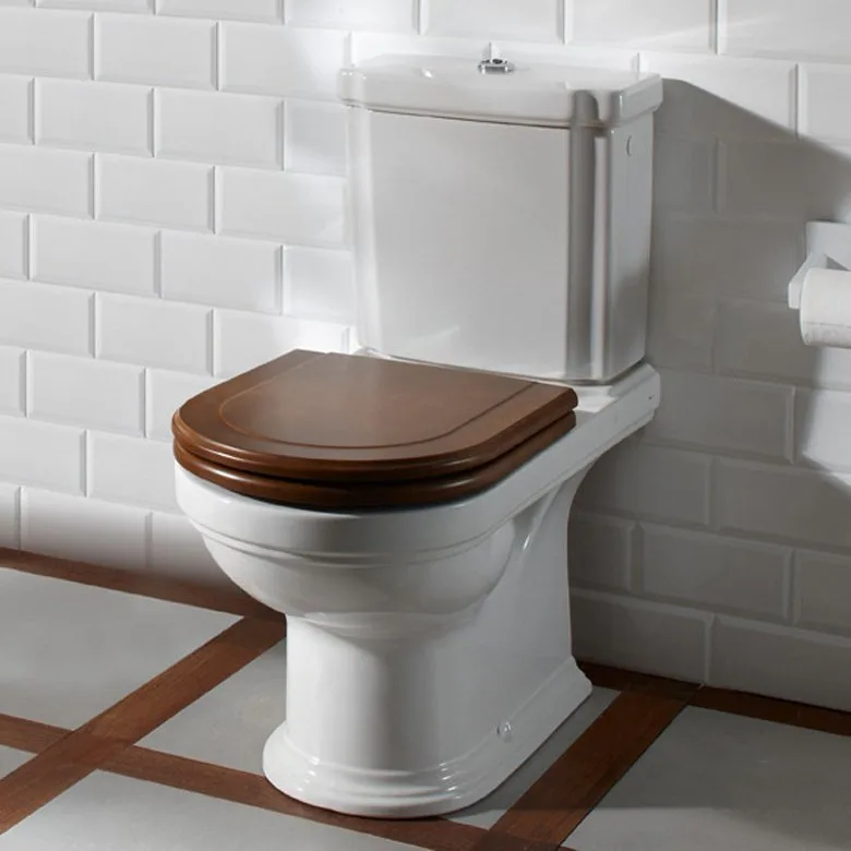 Унитаз-компакт напольный Villeroy & Boch Hommage 666210R1 772111R1 альпийский белый, орех Sancos — официальный сайт
