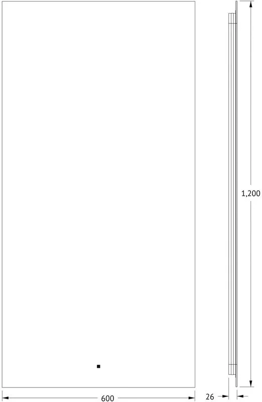Зеркало Defesto Glow DF 2508R 60х120 с LED-подсветкой, 4 500 K, инфракрасный выключатель