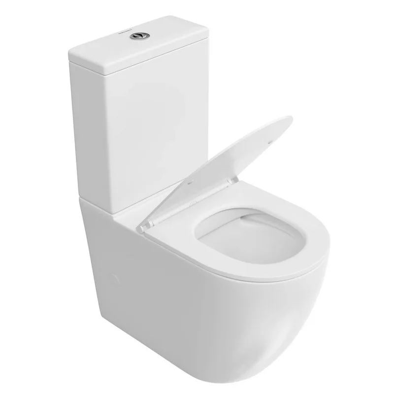 Унитаз-компакт напольный KERAMA MARAZZI Sfera SF.wc.01 безободковый, с крышкой-сиденьем микролифт Sancos — официальный сайт