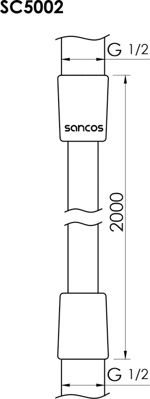 Душевой шланг Sancos SC5002CH, 200 см, хром Sancos — официальный сайт