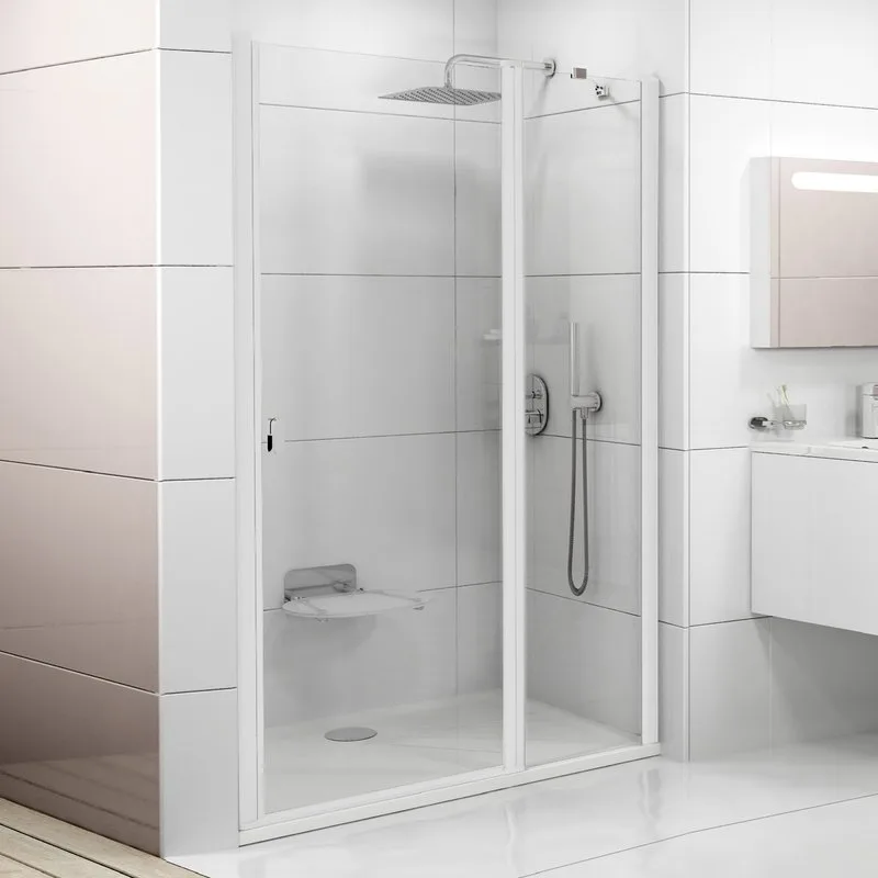 Душевая дверь в нишу Ravak Chrome CSD2-120 Transparent, профиль белый Sancos — официальный сайт