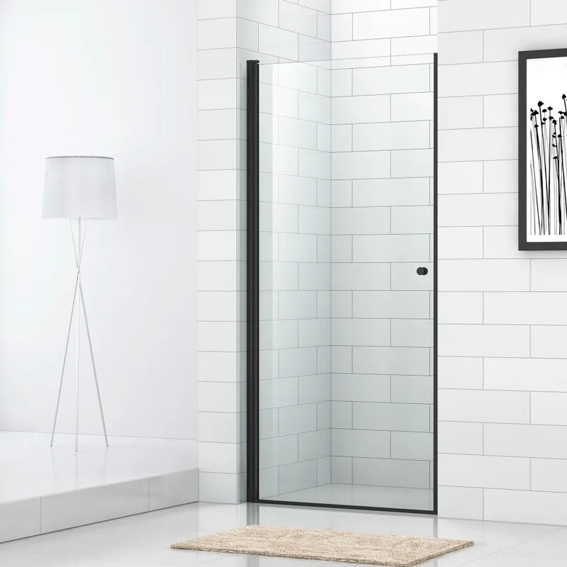 Душевая дверь в нишу Cezares Eco ECO-O-B-1-60-C-NERO профиль черный, стекло прозрачное Sancos — официальный сайт