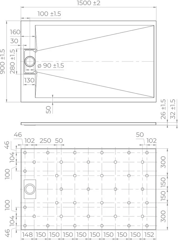 Поддон для душа RGW TUS W 150x90 Sancos — официальный сайт