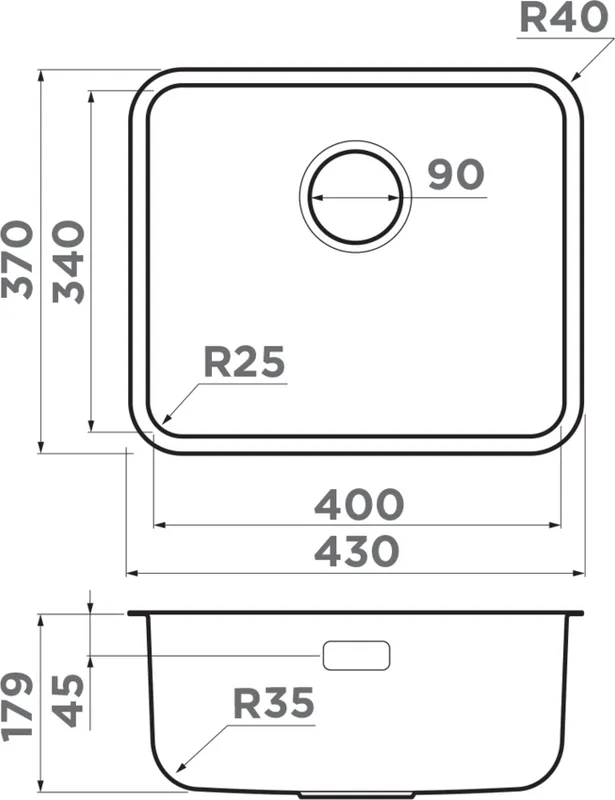 Мойка кухонная Omoikiri Omi 43-U/I Ultra Mini-IN нержавеющая сталь Sancos — официальный сайт
