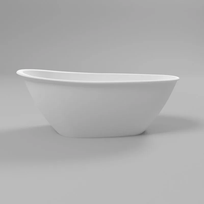 Ванна из искусственного камня WHITECROSS Spinel B 155x75 см, отдельностоящая, матовая белая, овальна Sancos — официальный сайт