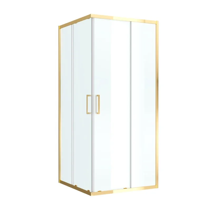 Душевой уголок BelBagno Luce LUCE-A-2-90-P-ORO 90х90 см, профиль золото, стекло рифленое Sancos — официальный сайт