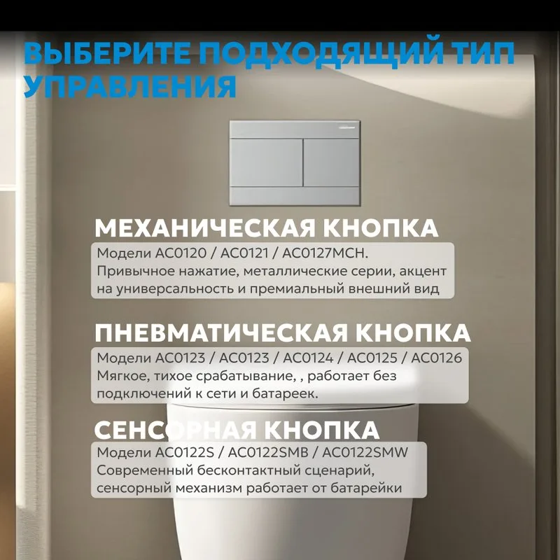 Кнопка смыва для инсталляции Abber AC0127MCH нержавеющая сталь, цвет матовый хром