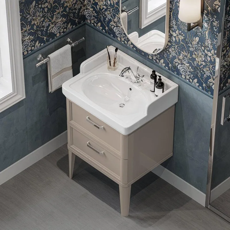 Тумба под раковину без столешницы KERAMA MARAZZI Pompei 60 с 2 ящиками, камео бежевая глянцевая Sancos — официальный сайт