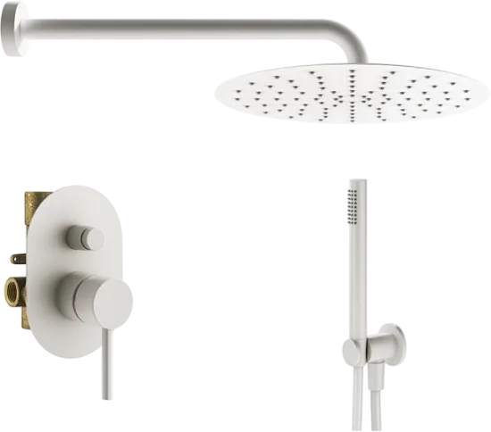 Душевой комплект Plumberia Selection Ixo KITXO15BO, С ВНУТРЕННЕЙ ЧАСТЬЮ, белый матовый Sancos — официальный сайт