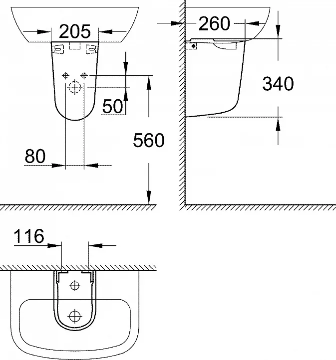 Полупьедестал Grohe Bau Ceramic 39426000 Sancos — официальный сайт