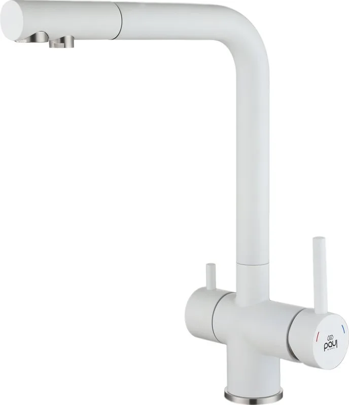 Смеситель для кухни Paulmark Skalen Sk213020-WH, белый матовый Sancos — официальный сайт
