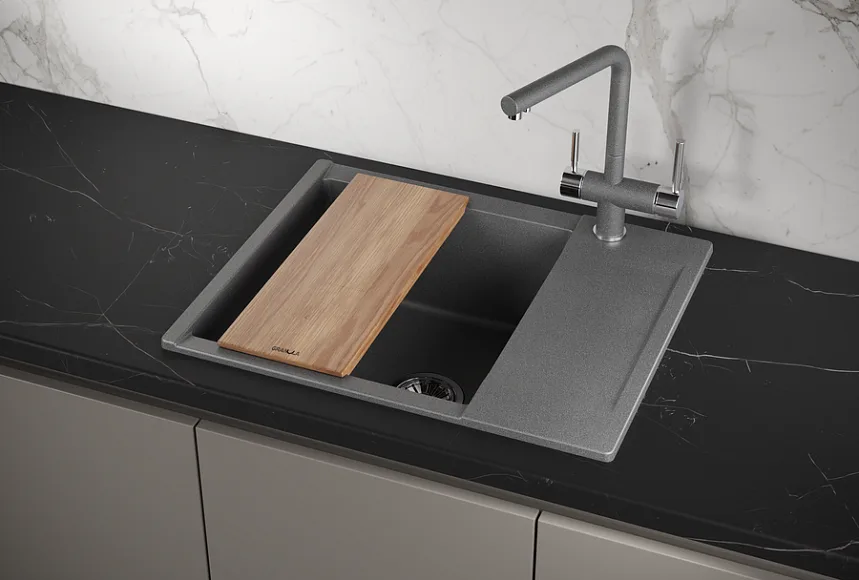 Мойка кухонная Granula Estetica 6202, графит Sancos — официальный сайт