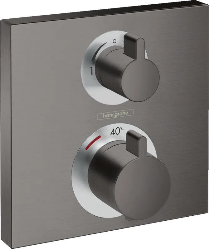 Термостатический смеситель встраиваемый Hansgrohe Ecostat Square 15714340, для душа, шлифованный чер Sancos — официальный сайт