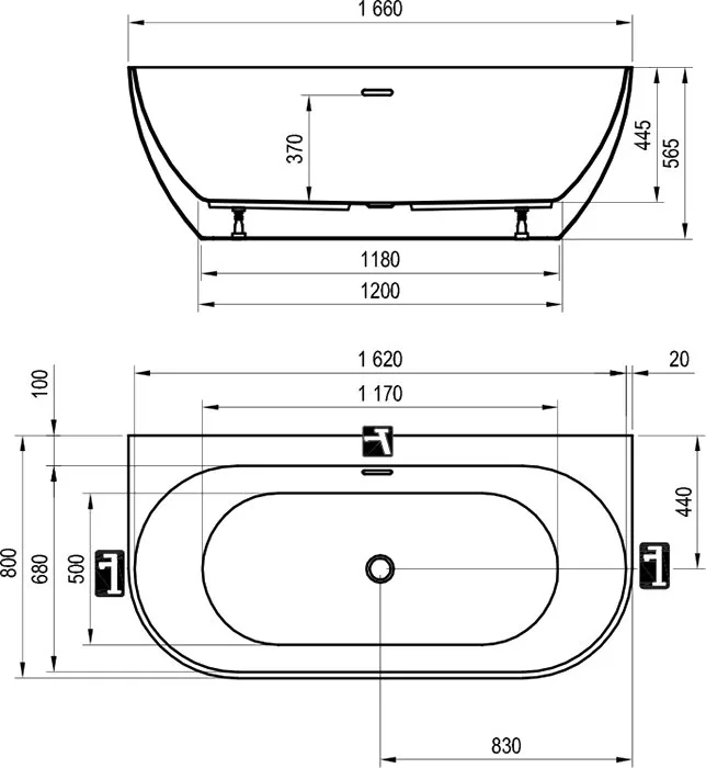 Акриловая ванна Ravak Freedom W 165x80 см, отдельностоящая, белая, овальная, на ножках Sancos — официальный сайт