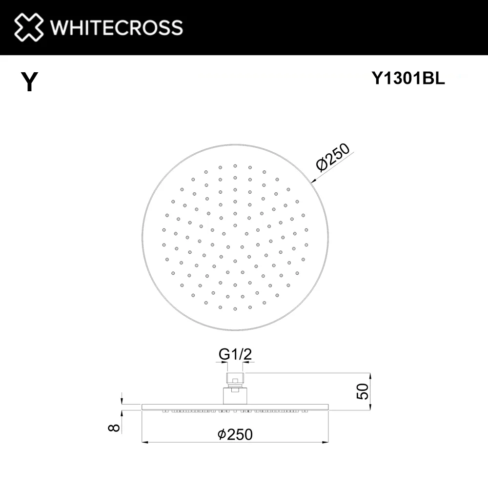 Верхний душ WHITECROSS Y Y1301CR хром Sancos — официальный сайт