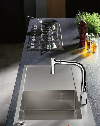 Смеситель для кухни Hansgrohe Metris M71 14834000 хром Sancos — официальный сайт