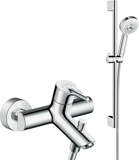 Смеситель для ванны с душем Hansgrohe Talis S 72400000, + Душевой гарнитур Hansgrohe Crometta 100 Mu Sancos — официальный сайт