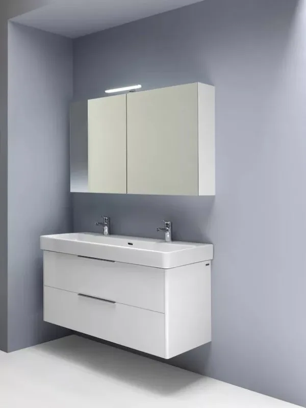 Зеркало-шкаф Laufen Base 100 белое глянцевое Sancos — официальный сайт