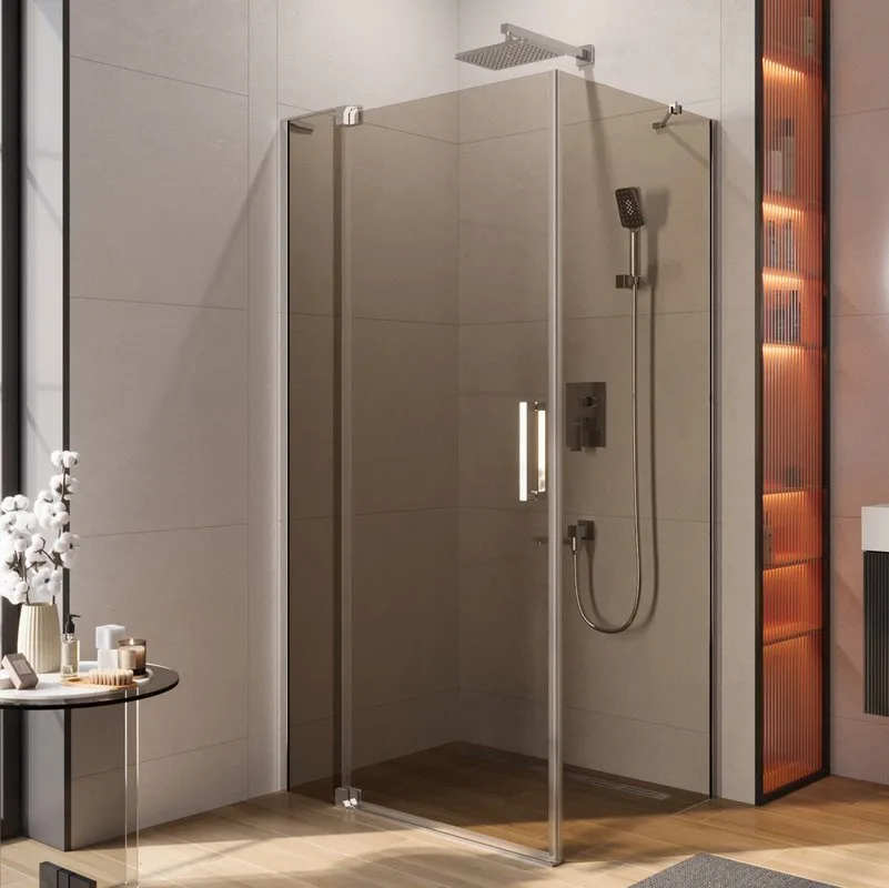 Душевой уголок Cezares Slider AH 1 80-90/100 BR Cr профиль хром, стекло бронза Sancos — официальный сайт