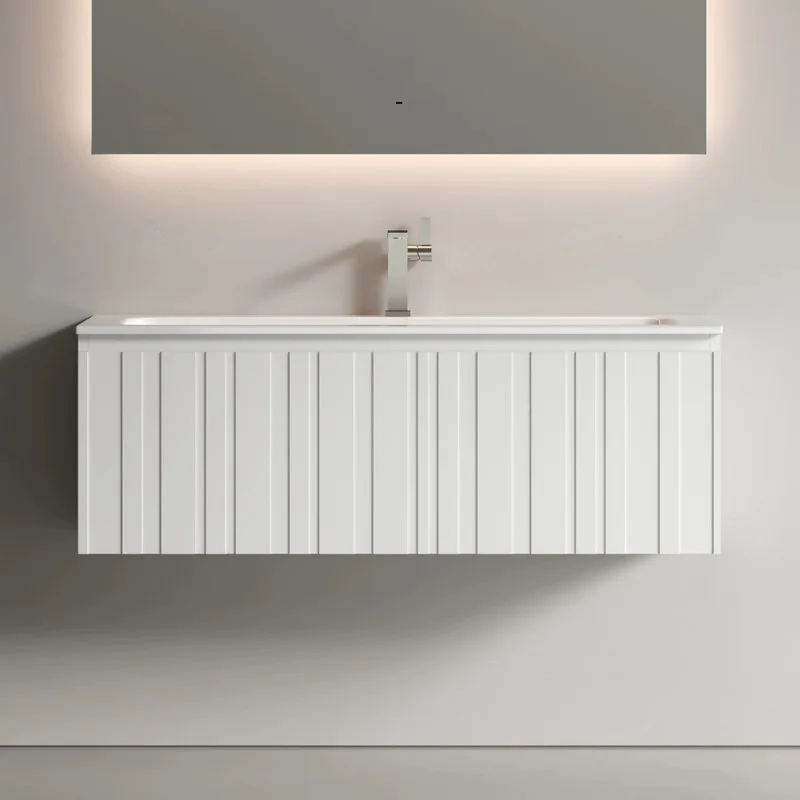 Тумба подвесная SANCOS Ламель 120 c одним ящиком, белый матовый LM120W Sancos — официальный сайт