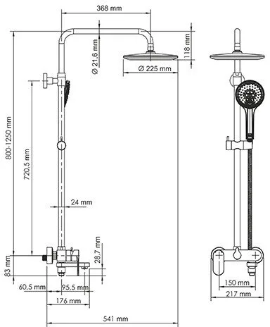 Душевая стойка Wasserkraft Mindel A18501 Sancos — официальный сайт