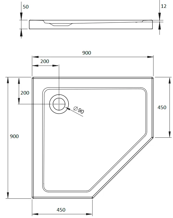 Поддон для душа Radaway Doros PT 90x90 с сифоном Sancos — официальный сайт