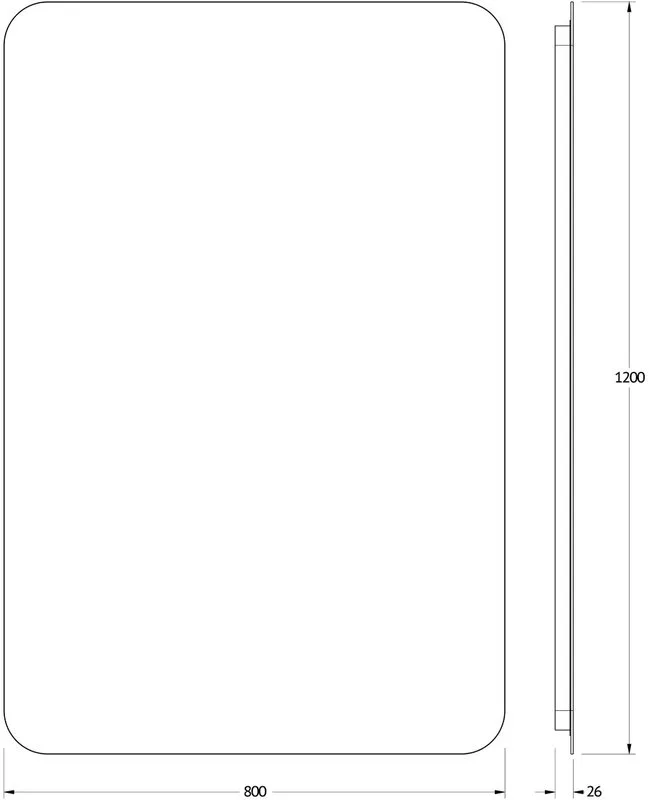 Зеркало Defesto Opti DF2820 80х120 с LED-подсветкой, 3000К
