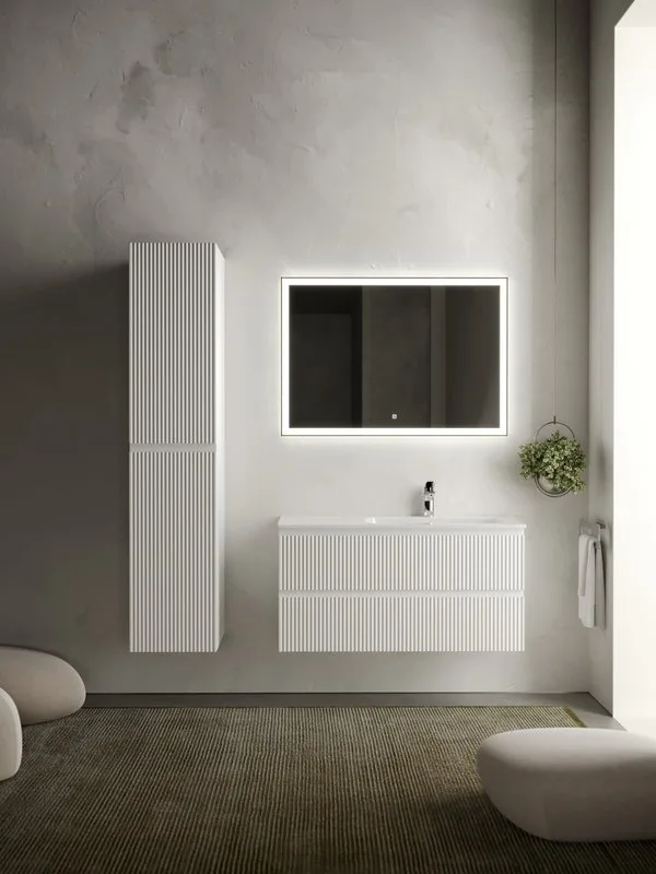 Шкаф-пенал для ванной Sancos Snob R 35 см, универсальный, Bianco (белый) Sancos — официальный сайт