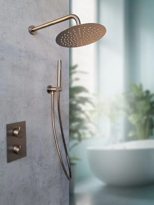 Душевой комплект AltroBagno Unione 040409 GrMt, С ВНУТРЕННЕЙ ЧАСТЬЮ, оружейная сталь Sancos — официальный сайт