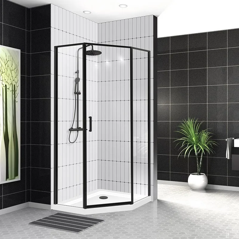 Душевой уголок BelBagno Uno 195 P 1 90 C Nero профиль черный, стекло прозрачное Sancos — официальный сайт