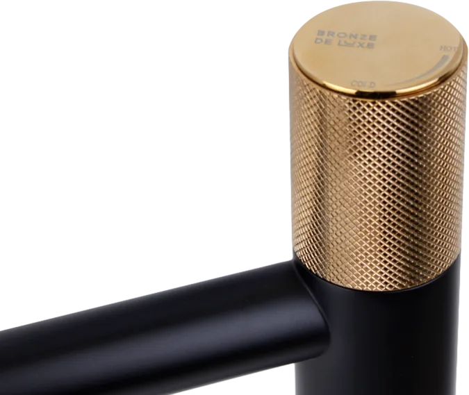 Смеситель для раковины Bronze de Luxe Avantgarde 2010MH черный, розовое золото Sancos — официальный сайт