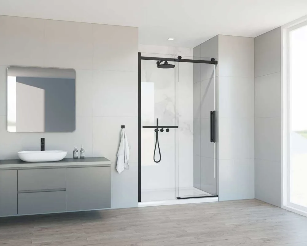 Душевая дверь в нишу Vincea Como Soft VDS-1CS130CLB 130 см профиль черный Sancos — официальный сайт