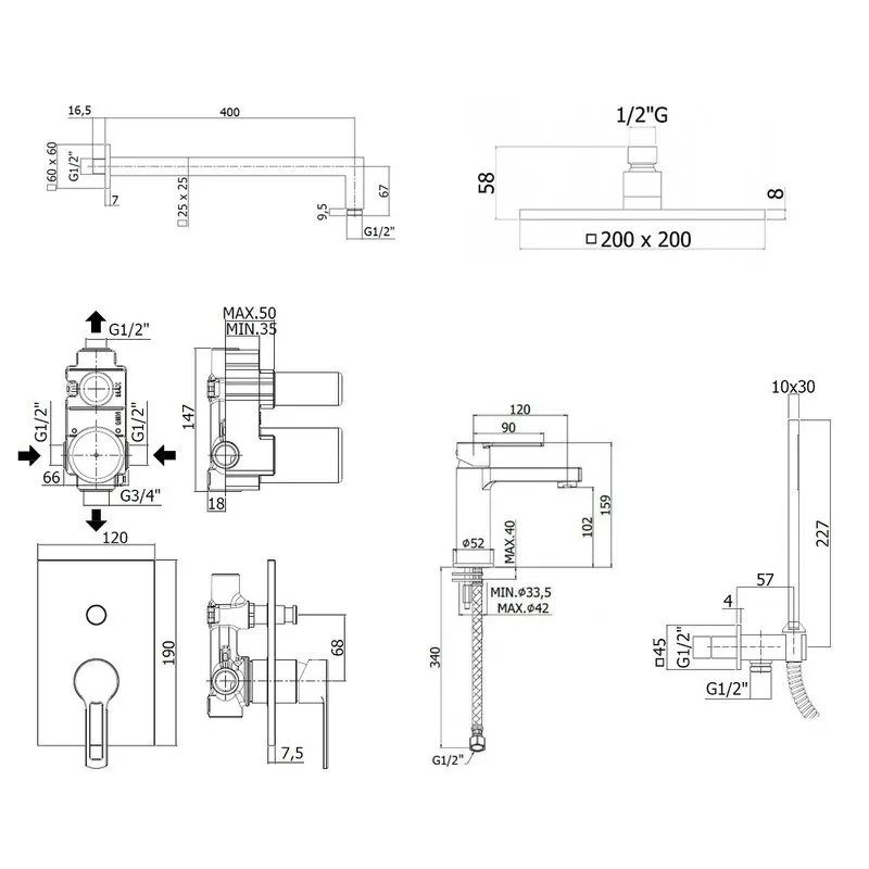 Комплект для ванной Paffoni Ringo KITRIN015NO071 С ВНУТРЕННЕЙ ЧАСТЬЮ, черный матовый Sancos — официальный сайт