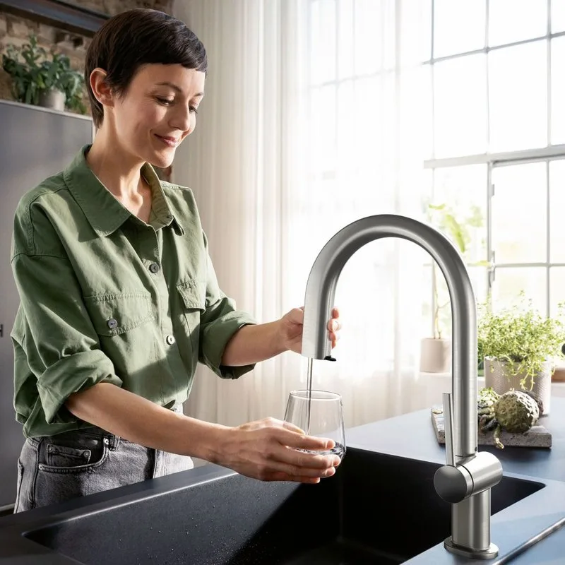 Смеситель для кухни Hansgrohe Aqittura M91 76803800 сталь Sancos — официальный сайт