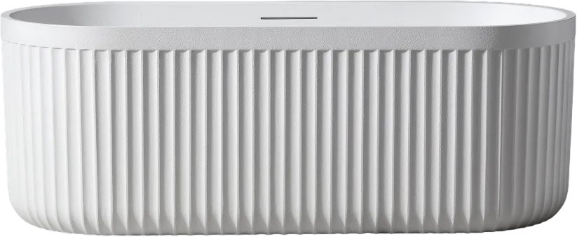 Ванна из искусственного камня Abber AM9925 170x75 см, отдельностоящая, матовая белая, овальная, с ка Sancos — официальный сайт