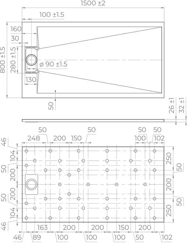 Поддон для душа RGW TUS W 150x80 Sancos — официальный сайт