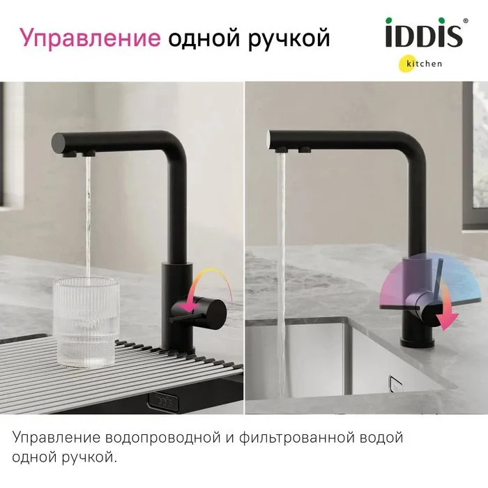 Смеситель для кухни IDDIS Rule RULBLLFi05 черный Sancos — официальный сайт
