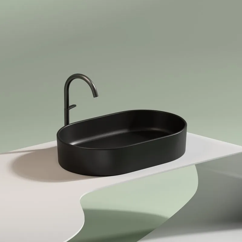 Накладная раковина Ceramicanova Element CN6048MB черная матовая Sancos — официальный сайт