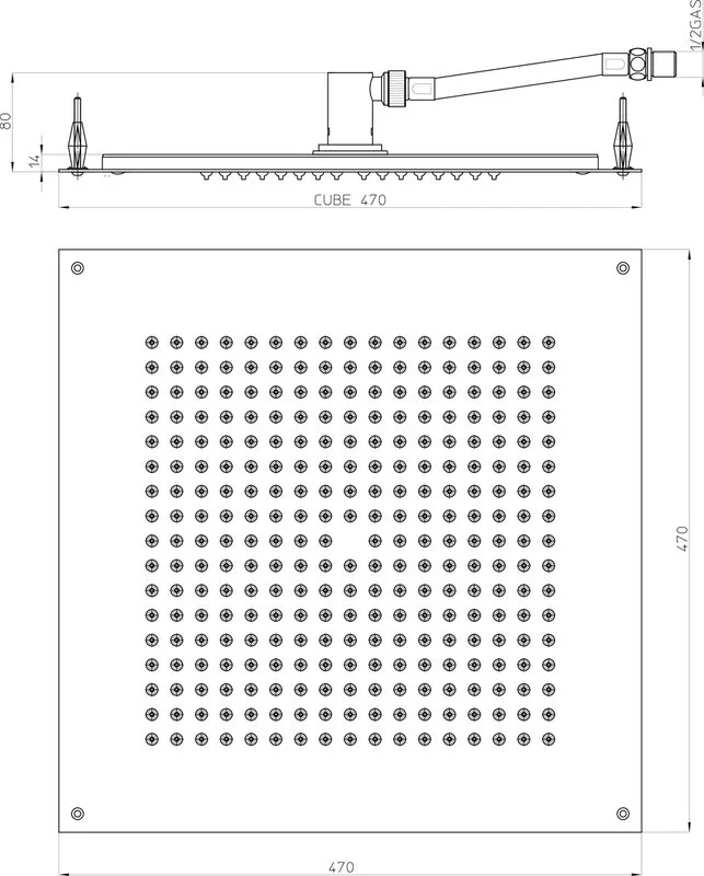 Верхний душ Bossini DRIAM - Cube H38459 CR Sancos — официальный сайт