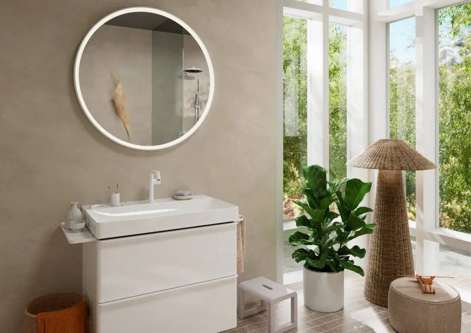 Смеситель для раковины Hansgrohe Tecturis S Fine 150 CoolStart 73340700 матовый белый Sancos — официальный сайт