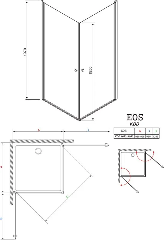 Душевой уголок Radaway EOS KDD 100 интимато Sancos — официальный сайт