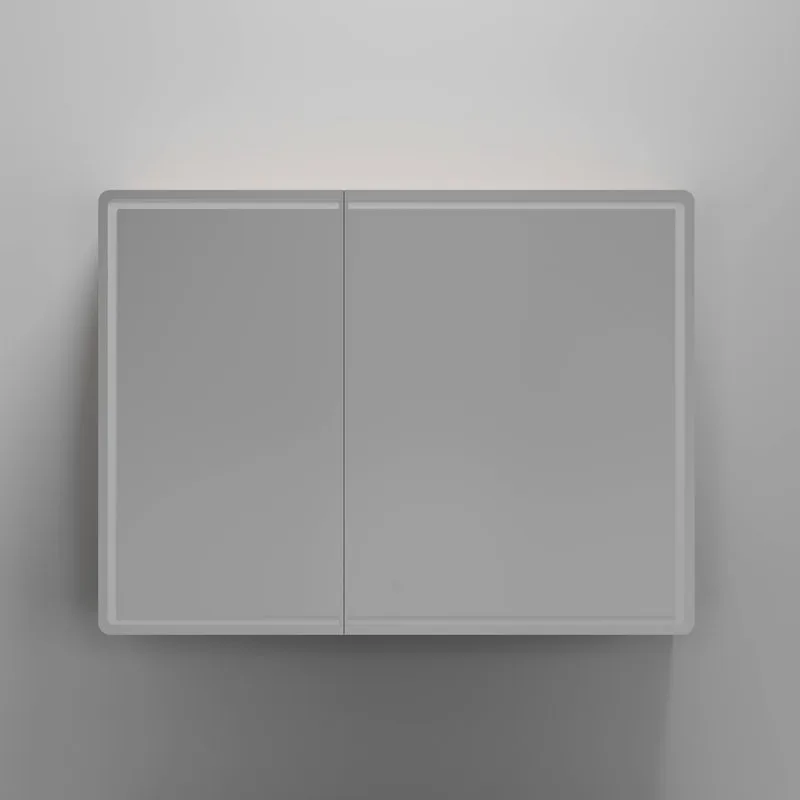 Зеркало-шкаф Sancos Mirror 100 с подсветкой, дуб галифакс натуральный Sancos — официальный сайт