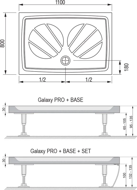 Поддон для душа Ravak Galaxy Pro Gigant Pro 110x80 Sancos — официальный сайт