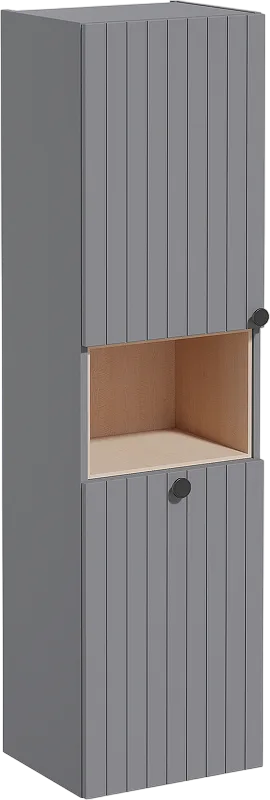 Шкаф-пенал для ванной VitrA Root Groove 40 L, с бельевой корзиной, матовый серый Sancos — официальный сайт