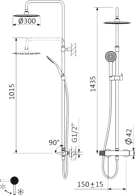 Душевая стойка Cezares Leaf LEAF-CDA-30-01, хром Sancos — официальный сайт