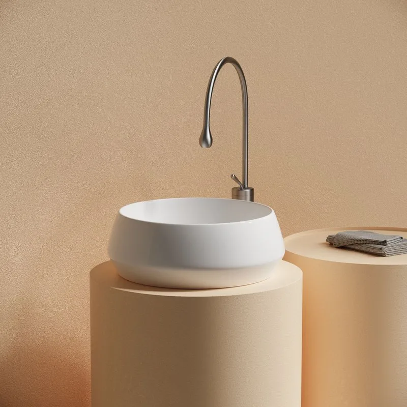 Раковина накладная Ceramicanova Maya круглая 40 см цвет белый CN12004 Sancos — официальный сайт