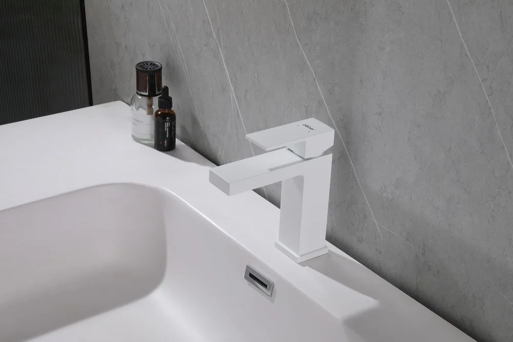 Смеситель для раковины Abber Daheim AF8210W, матовый белый Sancos — официальный сайт
